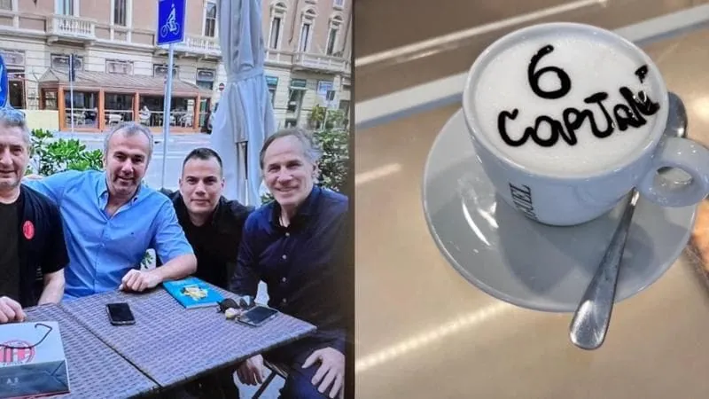 Massaro, Savicevic, il barista Domenico e Franco Baresi